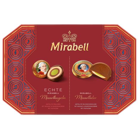 Mirabell smaller Bonbonniere Mozartballs + Mozarttaler