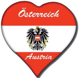 Fridge Magnet Heart for Austria