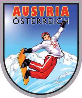 Sticker Austria Snowboard