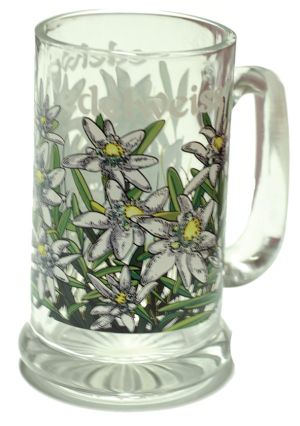 Glass Edelweiss with Handle