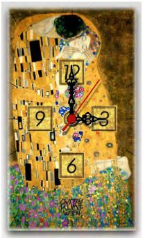 Wooden Wall Clock Gustav Klimt The Kiss
