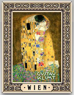 Wooden Fridge Magnet Gustav Klimt Kiss
