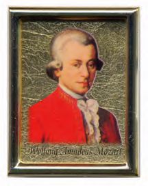 Mozart Fridge Magnet Gold