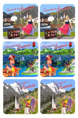 Beer Coasters Summer in Austria 6 pcs