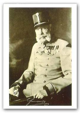 Postcard Franz Joseph with Autograph b/w