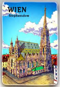 Wien Vienna Magnet Karlskirche Stephansdom Sissy Poly Souvenir Austria 