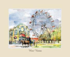 Watercolor Painting Vienna Prater