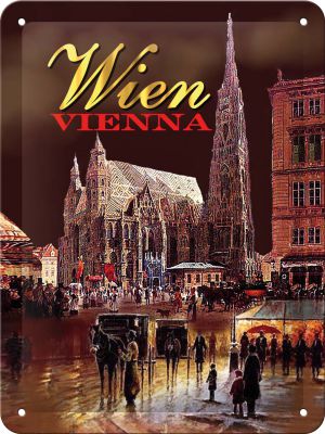 Tin Sign Vienna by Night