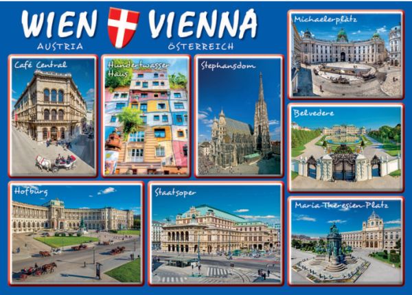 Postcard Vienna 8 Motifs